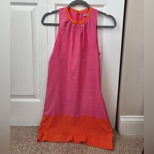 Vintage Juicy Couture Pink Sleeveless Shift Dress with Orange Trim